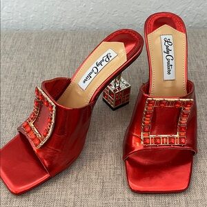 Ledy Couture Red Gem-Studded Heels